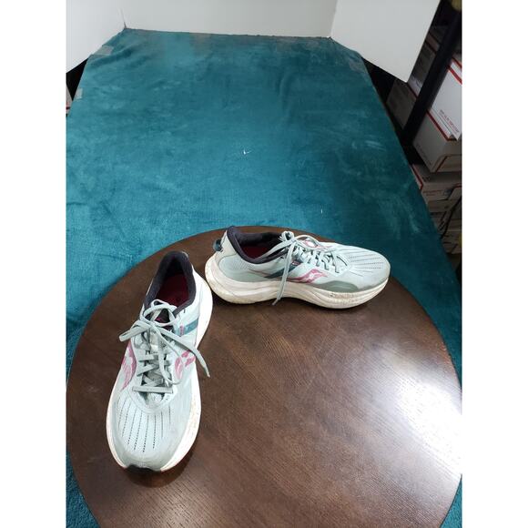 Saucony Tempus Shoes Size 8.5 Womens Green Running Marathon Gym Training s10720 - Picture 1 of 11